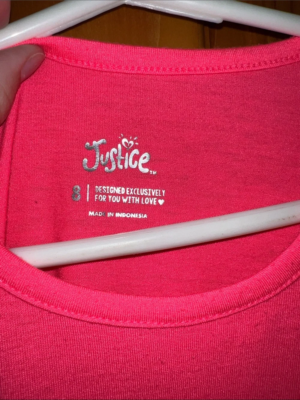 Justice Hot Pink Fox Graphic Long Sleeve Tee